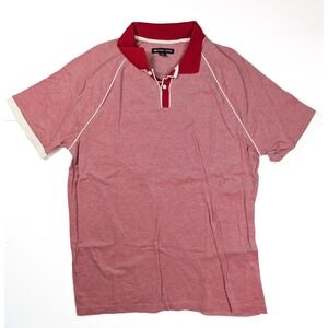 Michael Kors‎ Red Heather 1/4 Button Short Sleeve Polo Men's Size XL
